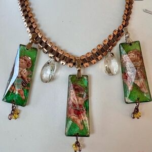 Vintage Green and Copper Necklace